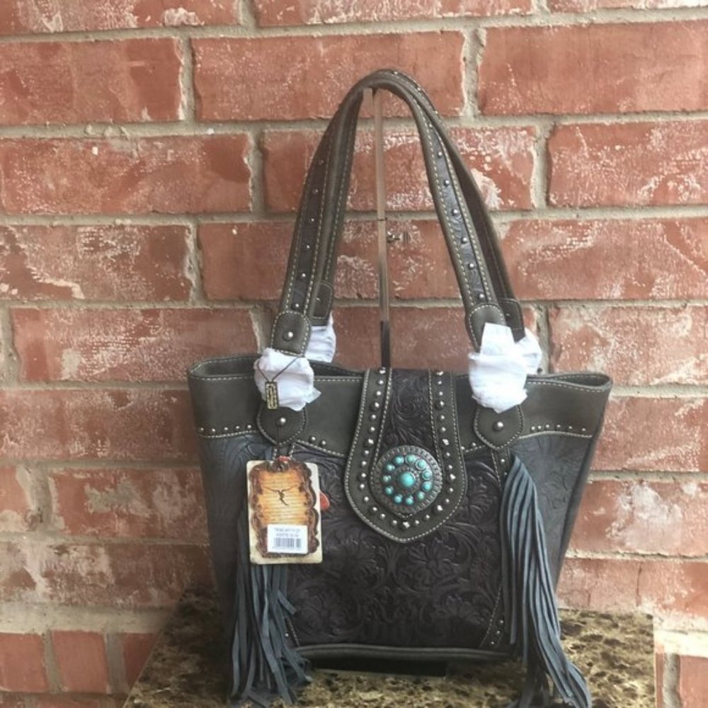 Trinity Ranch Tooled Design Concealed Carry Bag - Picture 3 of 7